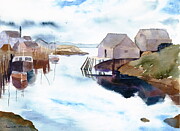 Peggy's  Cove Painting by Amanda Amend