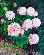 Peonies Painting by Michel Cruz-Garcia