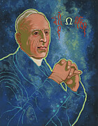 Pere Pierre Teilhard de Chardin SJ in the Omega Nebula  349 Painting by William Hart McNichols