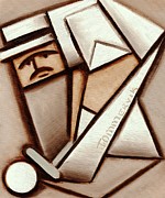 Golfer Putting Art Print Painting by Tommervik