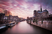 Pink Sunset of Notre Dame Photograph by Serge Ramelli