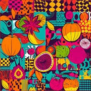 Pop art pattern with bold vibrant colours Digital Art by Andre Petrov