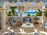 Porch Overlooking The Beach Digital Art by Eris And AI