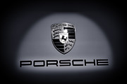Porsche Car Emblem isolated BW 2 Photograph by Stefano Senise
