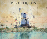 Port Clinton Lighthouse Mixed Media Mixed Media by Dan Sproul