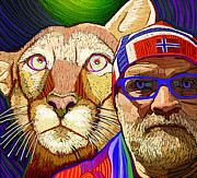 Portrait With Spirit Animal Painting by Rod Whyte