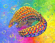 Psychedelic Pangolin Painting by Rebecca Wang