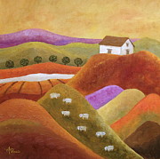 Purple Hills Painting by Angeles M Pomata