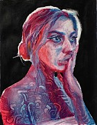 Purple Lady Pastel by Blank Page