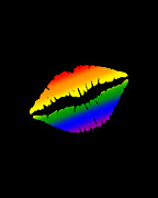 Rainbow Kissy Lips Digital Art by Flippin Sweet Gear