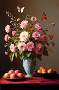 Ranunculus Wall Art Floral Still Life Digital Art by Nature Oil Painting