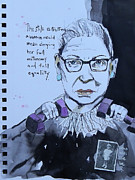 RBG Lifts Weights Mixed Media by Mary Conner