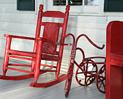 Red Rocking Chair Photograph by Decoris Art