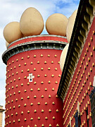 Red Tower with Golden Bread and Surreal Eggs, Dali Museum Photograph by Travel Essayist