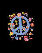 Retro Boho Peace Sign Digital Art by Flippin Sweet Gear