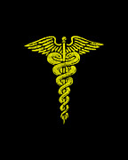 Retro Caduceus Digital Art by Flippin Sweet Gear