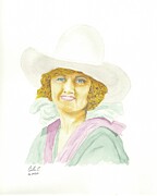 Retro_Ruth Scantlin Roach Salmon Painting by Carla E