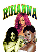 Rihanna Bootleg Vintage Retro Digital Art by Kirania Finest