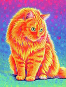 Rover the Orange Tabby Cat Painting by Rebecca Wang