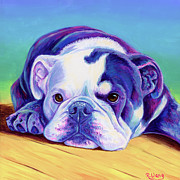 Ruby the Bulldog Painting by Rebecca Wang