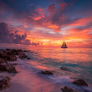 Sail Boat Glides Into The Sunset 4 Ai Art by Gian Smith