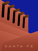 Santa Fe 5 Vigas Blue Digital Art by Sam Brennan