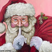 Santa says Painting by Lucia Stewart