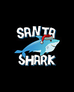 Santa Shark Digital Art by Flippin Sweet Gear