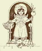 Santo Nino with Shoes- in brown Drawing by William Hart McNichols