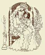 Santo Nino y Madre Drawing by William Hart McNichols