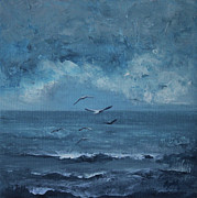 Seagulls Painting by Jane See