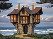 Seaside Brownstone Digital Art by Eris And AI