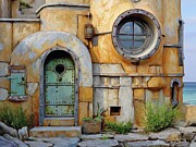 Seaside Cottage Of Scavenged Parts Digital Art by Eris And AI