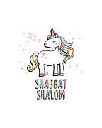 Shabbat Shalom Jewish Unicorn Digital Art by Flippin Sweet Gear