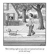 She's Looking Right At You Drawing by Harry Bliss