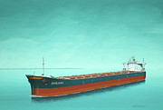 Ships Flying Marshallese Flag - Emlain Painting by Keith Reynolds