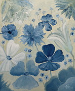 Silky Blue Painting by Angeles M Pomata