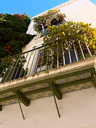 Sitges Spain Residential Architecture Print Mediterranean Potted Plants Color Fine Art Photography Photograph by Travel Essayist