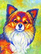 Small and Sassy - Colorful Rainbow Chihuahua Dog Painting by Rebecca Wang