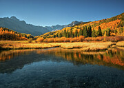 Sneffel Mountain Range Reflection In Fall Photograph by Dan Sproul