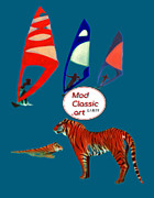 Sons of Sun Tigers ModClassic Art Painting by Enrico Garff