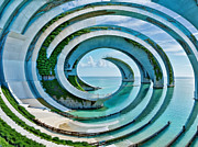 Spiral Beachfront Oasis Digital Art by Eris and AI