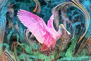 Roseate Spoonbill artwork01 Painting by David McKinney