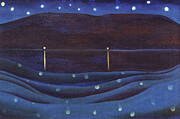 Starlight night, Lake George - Modernist landscape painting by Georgia O'Keeffe Painting by Georgia O'Keeffe