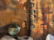 Still Life With Green Pot and Unusual Wall Digital Art by Eris And AI