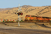 Stop, Look, and Listen -- BNSF ES44AC and EMD SD70ACe at a Grade Crossing in Caliente, California Photograph by Darin Volpe