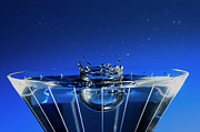 Stop Motion Martini Glass Blue Splash Photograph by Charles Floyd