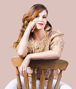 Stylish girl at rest on antique chair Photograph by Jorgo Photography