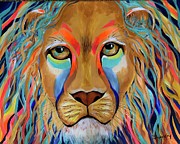 Stylized Lion Painting by Barbara Landry