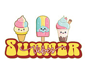 Summer Vibes Sunset Ice Cream Digital Art by Kirania Finest